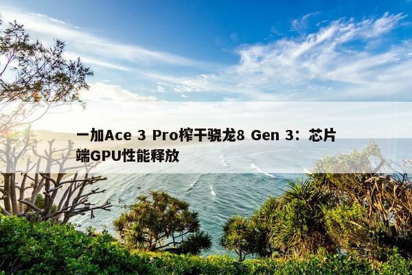 一加Ace 3 Pro榨干骁龙8 Gen 3：芯片端GPU性能释放