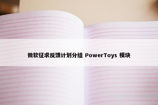 微软征求反馈计划分组 PowerToys 模块